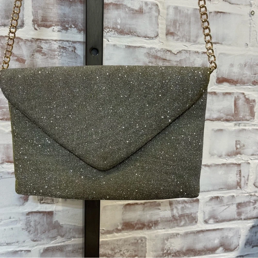 A New Day Silver Glitter Clutch